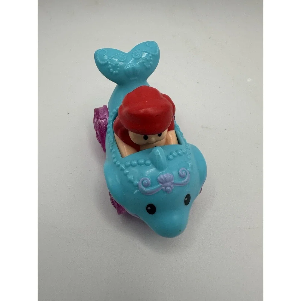 Little People Disney Princess Wheelie Ariel Dolphin Car Toy 2013 Ages 1-4‎